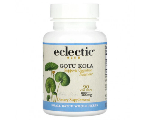 Сохранение молодости и долголетие Eclectic Institute, готу кола, 300 мг, 90 растительных капсул Сохранение молодости и долголетие Eclectic Institute, готу кола, 300 мг, 90 растительных капсул