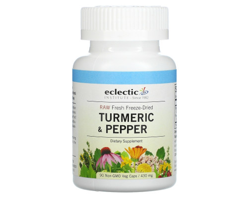 Eclectic Institute, Turmeric & Pepper, 430 mg, 90 Non-GMO Veg Caps Eclectic Institute, Turmeric & Pepper, 430 mg, 90 Non-GMO Veg Caps