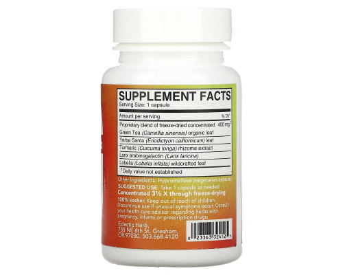Eclectic Institute, Freeze Dried Fresh, Lung Support, 400 mg, 45 Veg Caps Eclectic Institute, Freeze Dried Fresh, Lung Support, 400 mg, 45 Veg Caps