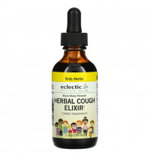 Eclectic Institute, Kids Herbs, Herbal Cough Elixir, Black Cherry Flavored, 2 fl oz (60 ml)