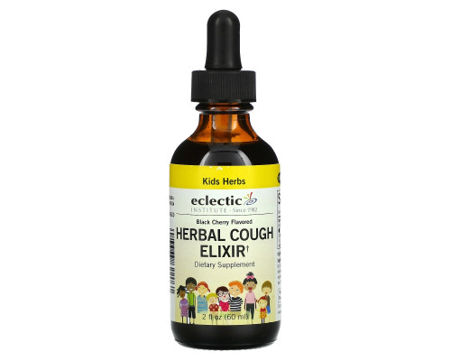 Eclectic Institute, Kids Herbs, Herbal Cough Elixir, Black Cherry Flavored, 2 fl oz (60 ml) Eclectic Institute, Kids Herbs, Herbal Cough Elixir, Black Cherry Flavored, 2 fl oz (60 ml)