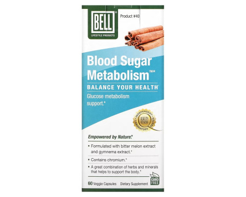 Bell Lifestyle, Blood Sugar Metabolism, 60 Veggie Capsules Bell Lifestyle, Blood Sugar Metabolism, 60 Veggie Capsules