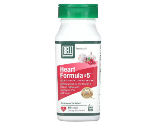 Для сердца и сосудов Bell Lifestyle, Heart Formula # 5, 60 мягких таблеток Для сердца и сосудов Bell Lifestyle, Heart Formula # 5, 60 мягких таблеток
