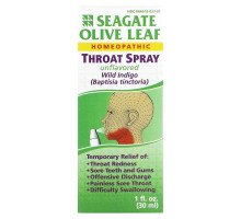 Seagate, Olive Leaf Throat Spray, Unflavored, 1 fl oz (30 ml)