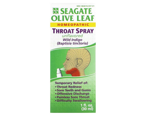 Seagate, Olive Leaf Throat Spray, Unflavored, 1 fl oz (30 ml) Seagate, Olive Leaf Throat Spray, Unflavored, 1 fl oz (30 ml)