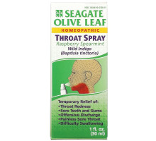 Seagate, Olive Leaf Throat Spray, Raspberry Spearmint, 1 fl oz (30 ml)