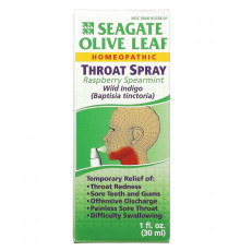 Seagate, Olive Leaf Throat Spray, Raspberry Spearmint, 1 fl oz (30 ml)