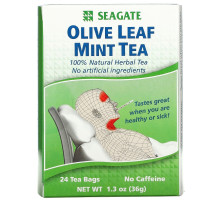 Seagate, Мятный чай с оливковыми листьями, 24 чайных пакетика, 1,3 унции (36 г)