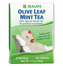 Seagate, Мятный чай с оливковыми листьями, 24 чайных пакетика, 1,3 унции (36 г)