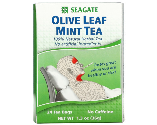 Seagate, Мятный чай с оливковыми листьями, 24 чайных пакетика, 1,3 унции (36 г) Seagate, Мятный чай с оливковыми листьями, 24 чайных пакетика, 1,3 унции (36 г)