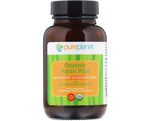 Pure Planet, Органический, Amla Plus, 500 мг, 100 таблеток Pure Planet, Органический, Amla Plus, 500 мг, 100 таблеток