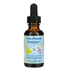 Растительные экстракты и настойки Flower Essence Services, Five-Flower Formula, смесь цветочных эссенций, 30 мл (1 жидк. унция)