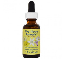 Растительные экстракты и настойки Flower Essence Services, Формула из пяти цветков, комбинация цветочных эссенций, безалкогольная, 30 мл (1 жидкая унция)