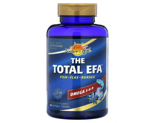 Рыбий жир и Омега 3, 6, 9 Nature's Life, The Total EFA, омега 3-6-9, 1200 мг, 90 мягких таблеток Рыбий жир и Омега 3, 6, 9 Nature's Life, The Total EFA, омега 3-6-9, 1200 мг, 90 мягких таблеток