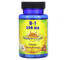 Витамины группы B Nature's Life, Витамин B-1, 500 мг, 50 таблеток