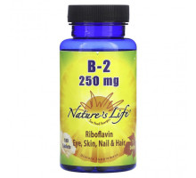 Витамины группы B Nature's Life, Рибофлавин B-2, 250 мг, 100 таблеток