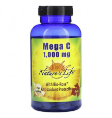 Витамин C Nature's Life, Mega C с био-розой, 1000 мг, 250 таблеток
