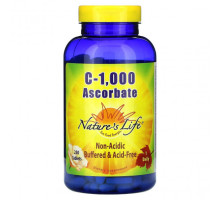 Витамин C Nature's Life, аскорбат C-1,000, 250 таблеток