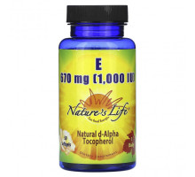 Витамин Е Nature's Life, Витамин E, 670 мг (1000 МЕ), 50 мягких таблеток