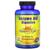 Для пищеварительной системы Nature's Life, Enzyme Aid, для улучшения пищеварения, 250 таблеток