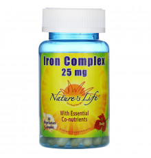 Nature's Life, Iron Complex, 25 мг, 50 вегетарианских капсул