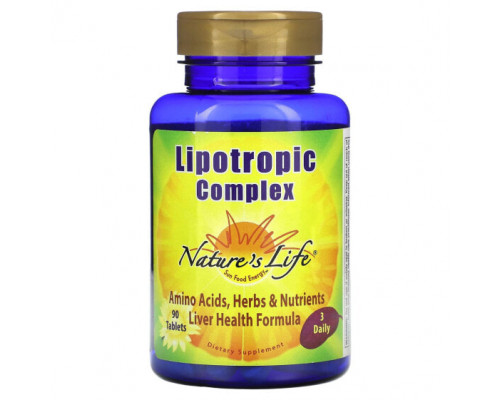 Для здоровья печени Nature's Life, Lipotropic Complex, 90 таблеток Для здоровья печени Nature's Life, Lipotropic Complex, 90 таблеток