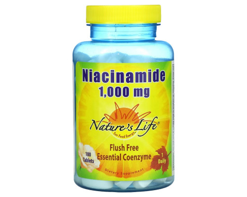 Nature's Life, Niacinamide, 1,000 mg, 100 Tablets Nature's Life, Niacinamide, 1,000 mg, 100 Tablets