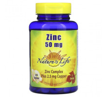 Цинк Nature's Life, цинк, 50 мг, 250 таблеток
