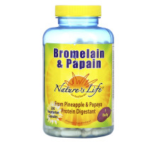 Nature's Life, Бромелайн и папаин, 250 вегетарианских капсул