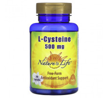 Аминокислоты Nature's Life, L-цистеин, 500 мг, 100 капсул
