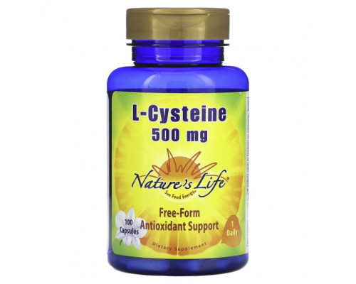Аминокислоты Nature's Life, L-цистеин, 500 мг, 100 капсул Аминокислоты Nature's Life, L-цистеин, 500 мг, 100 капсул