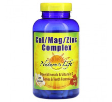 Цинк Nature's Life, комплекс кальция, магния и цинка, 250 капсул