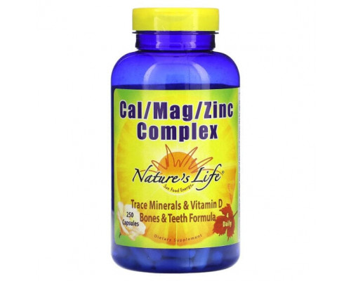 Цинк Nature's Life, комплекс кальция, магния и цинка, 250 капсул Цинк Nature's Life, комплекс кальция, магния и цинка, 250 капсул