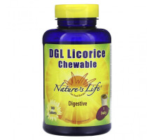 Для пищеварительной системы Nature's Life, DGL Licorice, жевательные таблетки, 100 таблеток