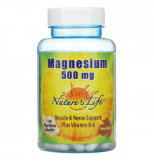 Nature's Life, Магний, 500 мг, 100 капсул