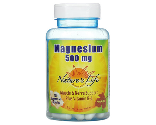Nature's Life, Магний, 500 мг, 100 капсул Nature's Life, Магний, 500 мг, 100 капсул