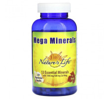 Витаминно-минеральные комплексы Nature's Life, Mega Minerals, 250 вегетарианских капсул