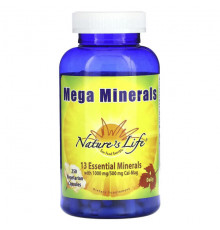 Витаминно-минеральные комплексы Nature's Life, Mega Minerals, 250 вегетарианских капсул