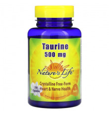 Аминокислоты Nature's Life, таурин, 500 мг, 100 капсул