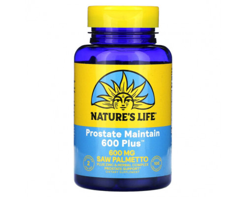 Мужское здоровье Nature's Life, Prostate Support 600 Plus, 100 капсул Мужское здоровье Nature's Life, Prostate Support 600 Plus, 100 капсул