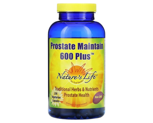 Nature's Life, Prostate Maintain 600 Plus, 250 Vegetarian Capsules Nature's Life, Prostate Maintain 600 Plus, 250 Vegetarian Capsules
