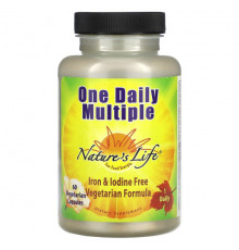 Витаминно-минеральные комплексы Nature's Life, One Daily Multiple, 60 вегетарианских капсул