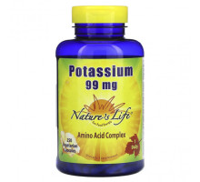 Калий Nature's Life, Калий, 99 мг, 250 вегетарианских капсул