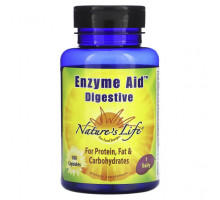 Для пищеварительной системы Nature's Life, Enzyme Aid, для пищеварительной системы, 100 капсул
