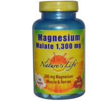 Nature's Life, Малат магния, 1,300 мг, 100  таблеток
