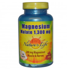Nature's Life, Малат магния, 1,300 мг, 100  таблеток