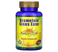 Для пищеварительной системы Nature's Life, бромелаин Sinus Ease, 100 вегетарианских капсул