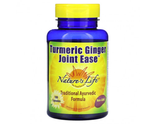 Антиоксиданты Nature's Life, Joint Ease, куркума и имбирь, 100 капсул Антиоксиданты Nature's Life, Joint Ease, куркума и имбирь, 100 капсул