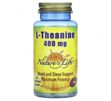 Аминокислоты Nature's Life, L-теанин, 200 мг, 60 вегетарианских капсул