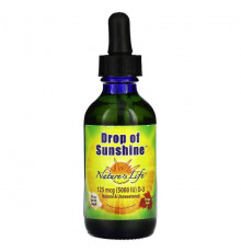 Витамин D Nature's Life, Drop Of Sunshine, 125 мкг (5000 МЕ), 60 мл (2 жидк. Унции)